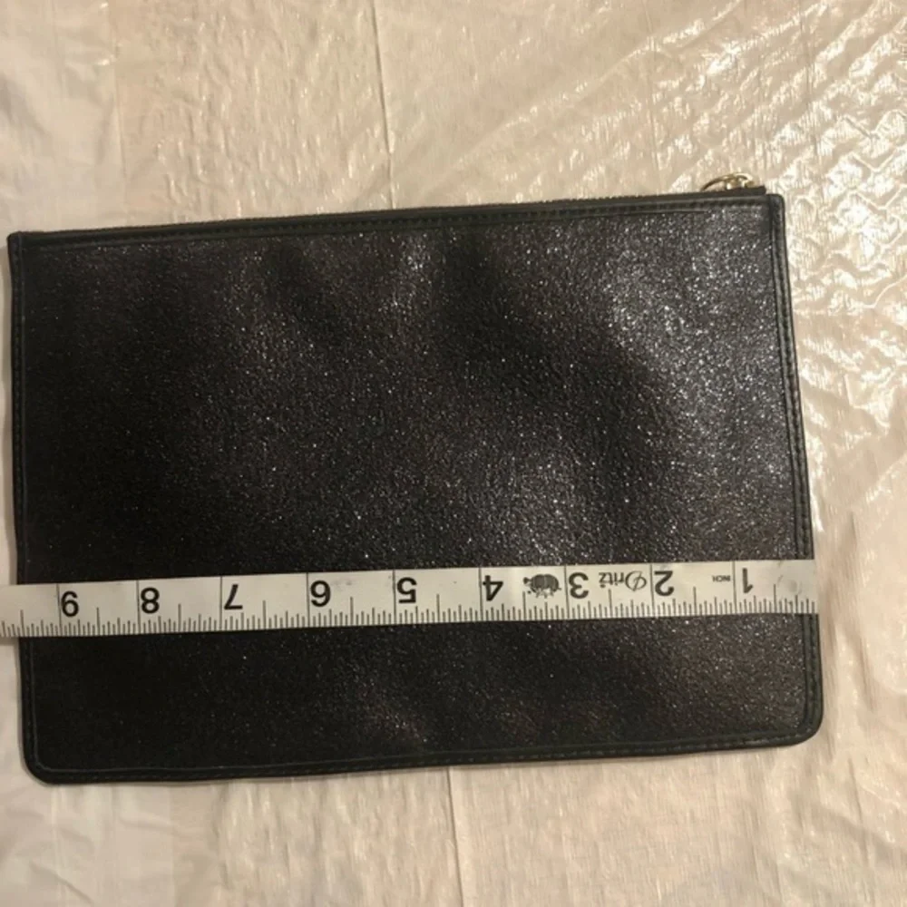 Coach black shimmer cosmetic bag case